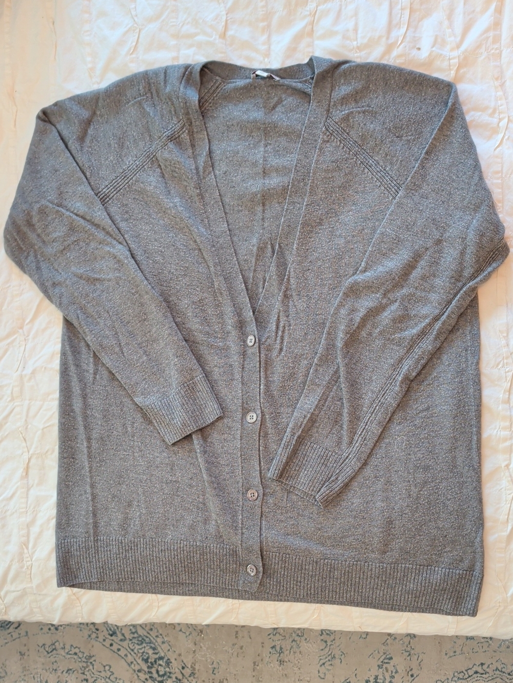 GAP Men's Heather Gray Button-Front Cardigan
